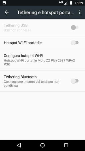 Seleziona Configura hotspot Wi-Fi