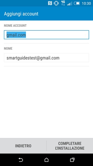 Scegli un nome per il tuo account e inserisci il tuo nome. Seleziona COMPLETARE L'INSTALLAZIONE