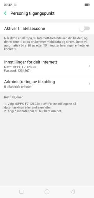 Slå på Aktiver tillatelsessone