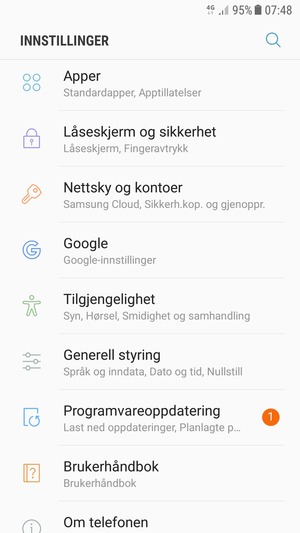 Bla til og velg Nettsky og kontoer