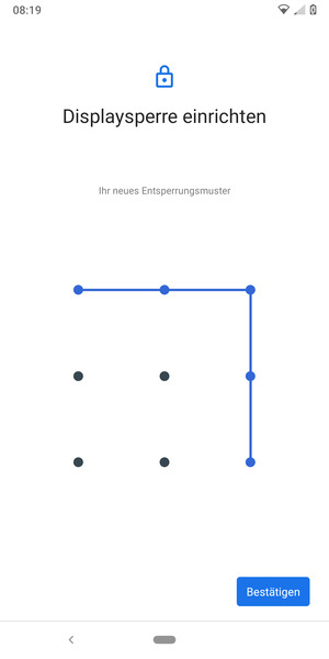 Zeichnen Sie das Entsperrmuster erneut und wählen Sie Bestätigen