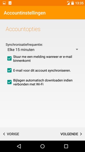 Selecteer VOLGENDE