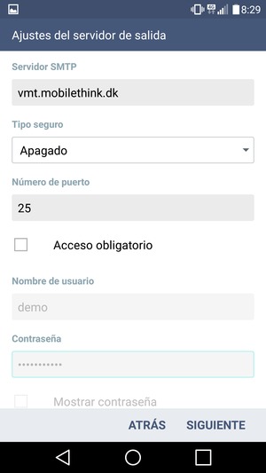 Desmarque la casilla de verificación Acceso obligatorio y seleccione SIGUIENTE