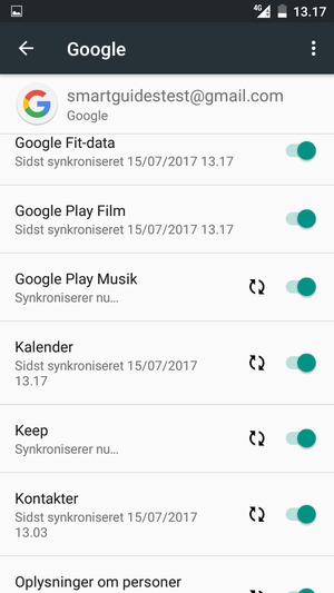 Dine kontakter fra Google vil nu blive synkroniseret til din telefon