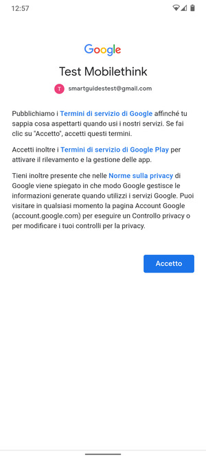 Seleziona Accetto