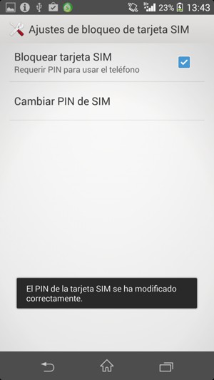 Su PIN de tarjeta SIM ha sido cambiado