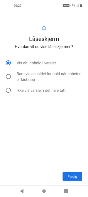 Velg ønsket alternativ og velg Ferdig