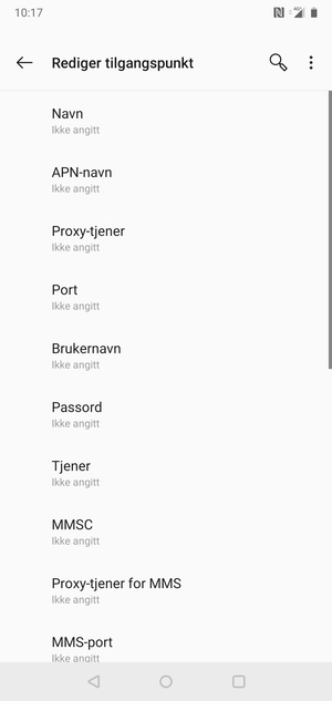 Skriv inn internett-informasjon