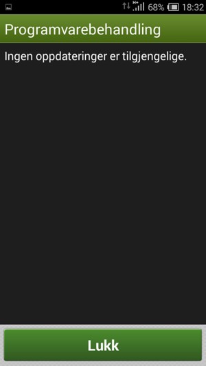 Hvis telefonen din er oppdatert, velg Lukk