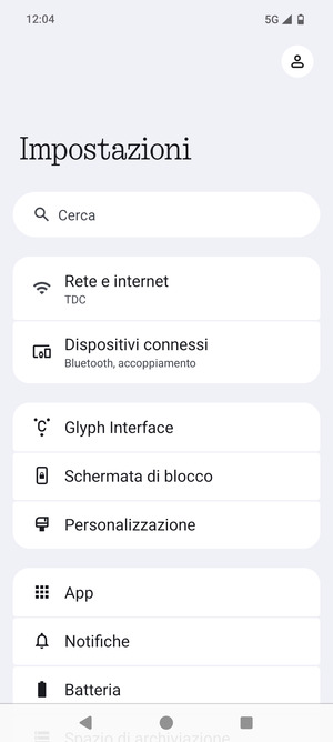 Seleziona Rete e internet