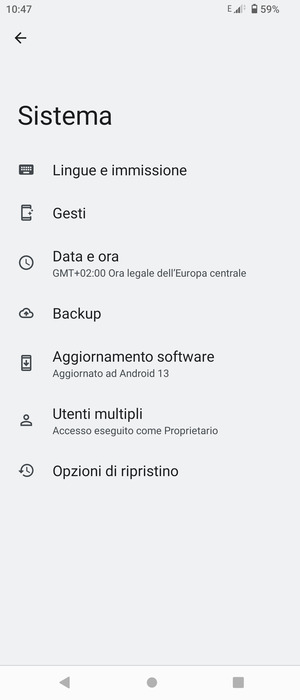 Seleziona Aggiornamento software