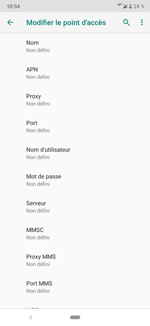 Saisissez les informations MMS