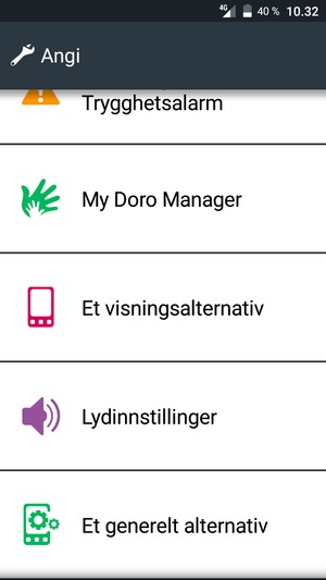 Bla til og velg Et generelt alternativ