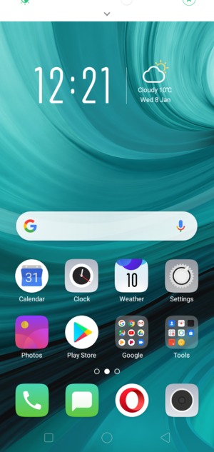 Slide down the top menu