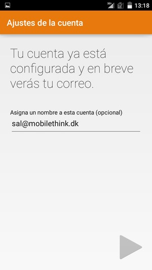 Déle a su cuenta un nombre y seleccione Siguiente