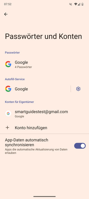 Wählen Sie Ihr Google Konto