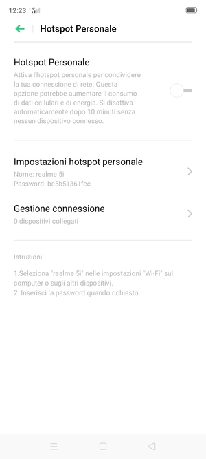 Attiva Hotspot Personale