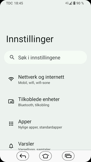 Velg Nettverk og internett