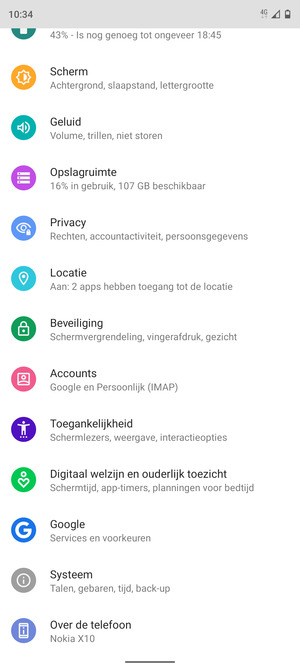 Scroll naar en selecteer Systeem
