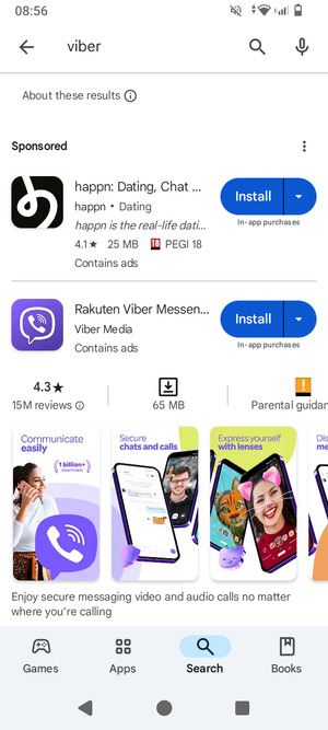 Select the app