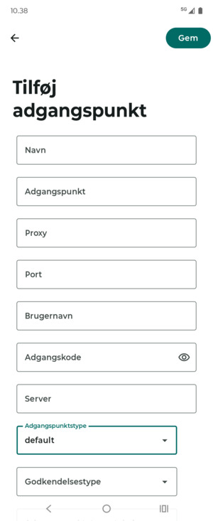 Vælg Gem