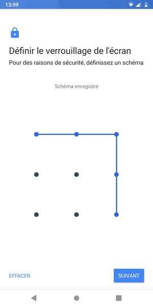 Dessinez un motif de déverrouillage et sélectionnez SUIVANT