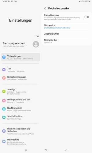 Um das Netzwerk zu wechseln, falls Probleme auftreten, wählen Sie Netzbetreiber
