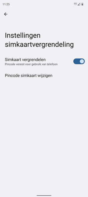 Selecteer  Pincode simkaart wijzigen