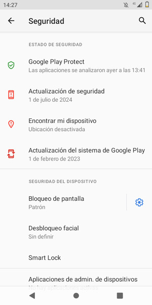 El teléfono ha sido asegurado con un bloqueo de pantalla
