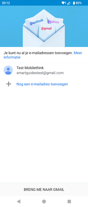 Selecteer BRENG ME NAAR GMAIL