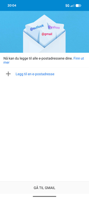 Velg Legg til en e-postadresse