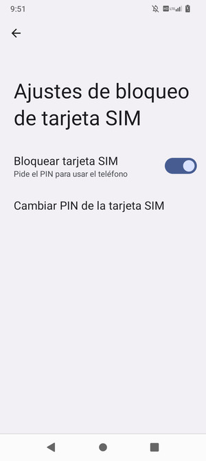 Seleccione Cambiar PIN de la tarjeta SIM