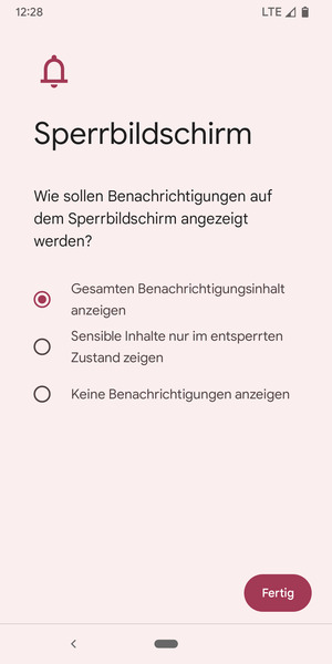 Wählen Sie die gewünschte Option und wählen Sie Fertig