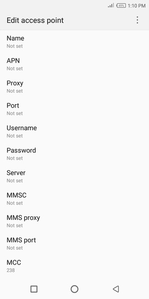 Enter Internet information