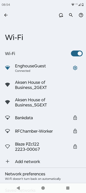 You are now connected to the Wi-Fi network