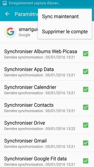 Sélectionnez Sync maintenant