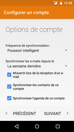 Sélectionnez SUIVANT