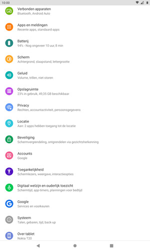 Scroll naar en selecteer Beveiliging