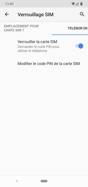 Sélectionnez Public puis Modifier le code PIN de la carte SIM