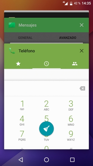 Seleccione el icono Eliminar para cerrar todas las aplicaciones en ejecución
