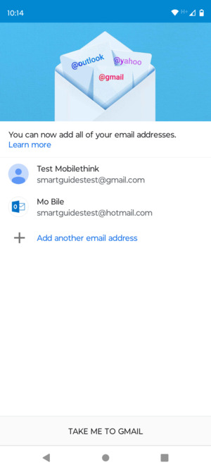 Select TAKE ME TO GMAIL