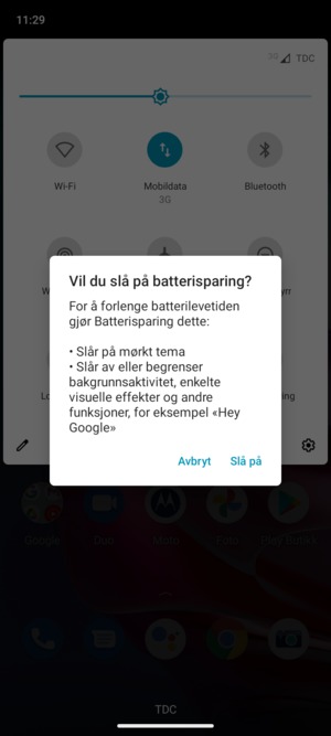 Velg Slå på