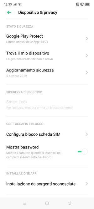 Scorri e seleziona Configura blocco scheda SIM