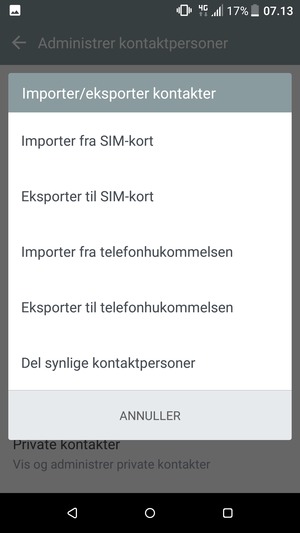 Vælg Importer fra SIM-kort