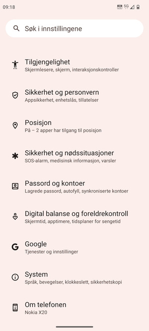 Bla til og velg System