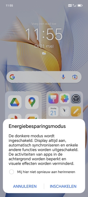 Selecteer INSCHAKELEN