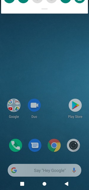 Slide down the top menu