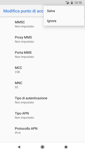 Seleziona Salva