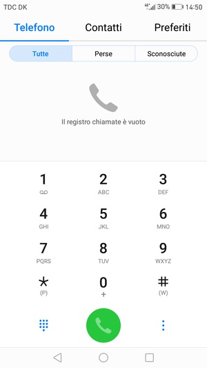 Premi e tieni premuto il numero 1