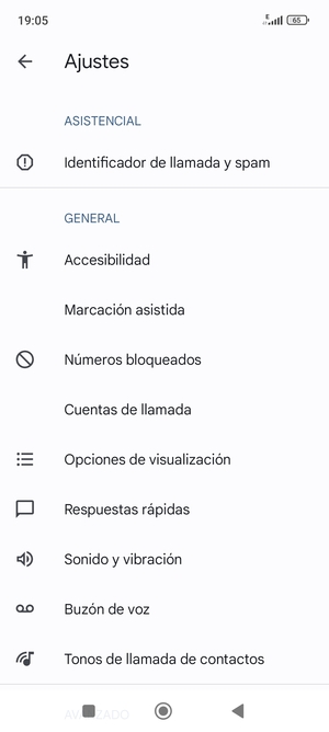 Seleccione Buzón de voz
